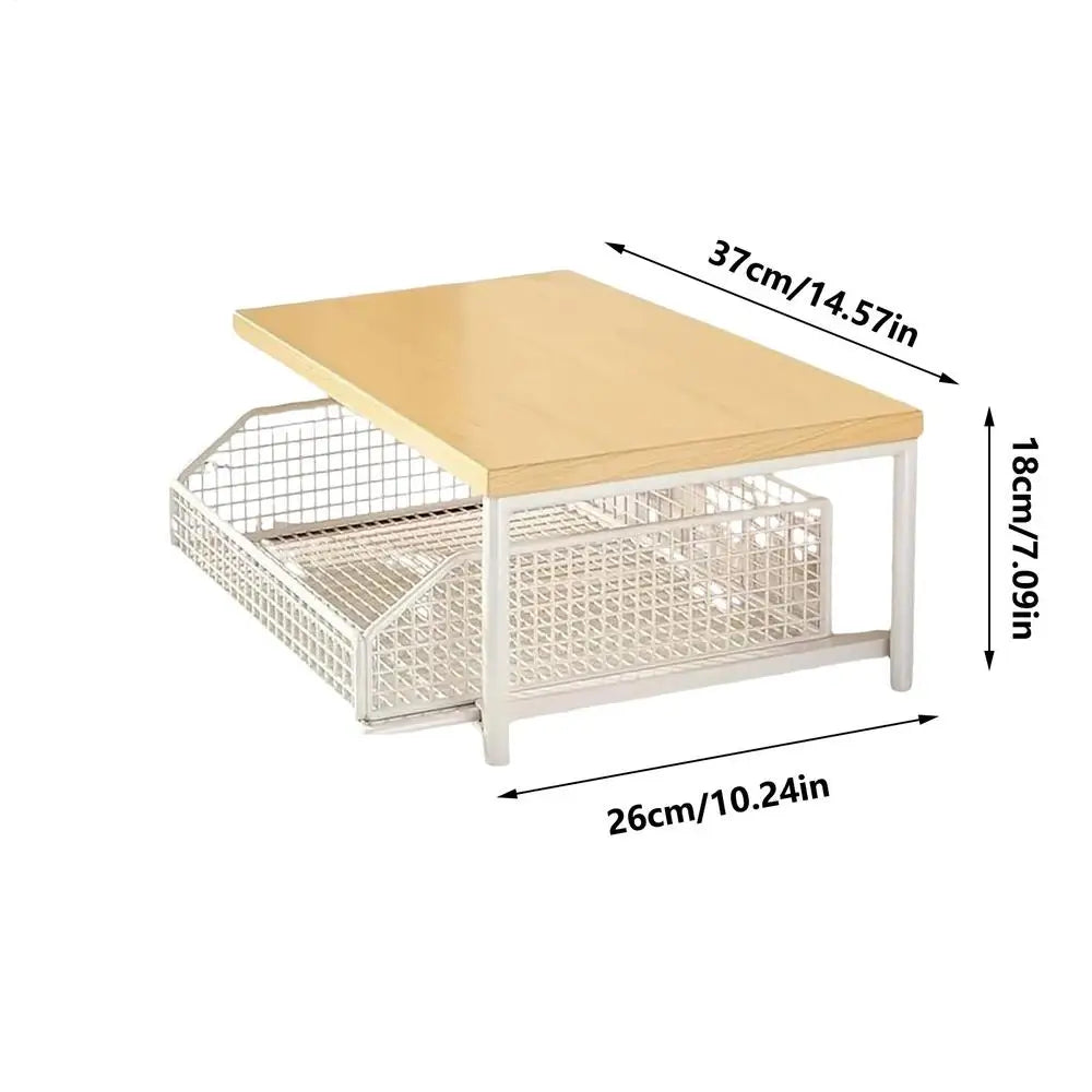 LYR 2-Tier Countertop Organizer Rack with Pull-Out Mesh Drawer