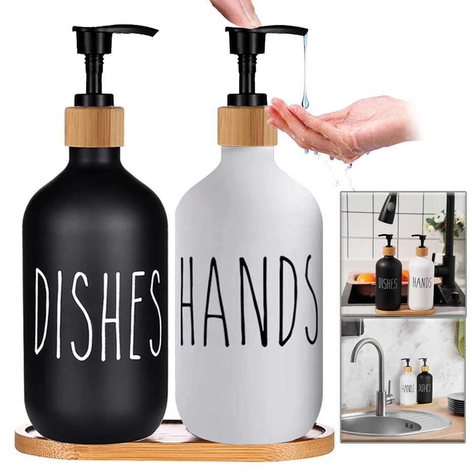 LYR Black Soap Dispenser Set