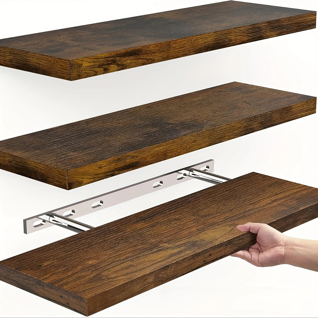 LYR Solid Wood Floating Wall Shelf