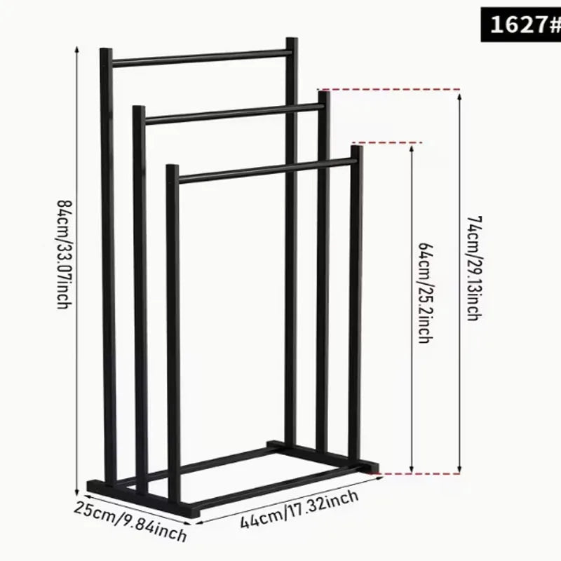LYR 3-Tier Freestanding Towel Rack – Heavy-Duty Metal