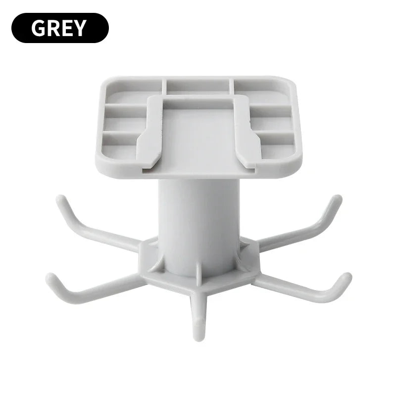 LYR 360° Rotating Kitchen Hook Organizer — Adhesive, No-Drill, 6 Hooks