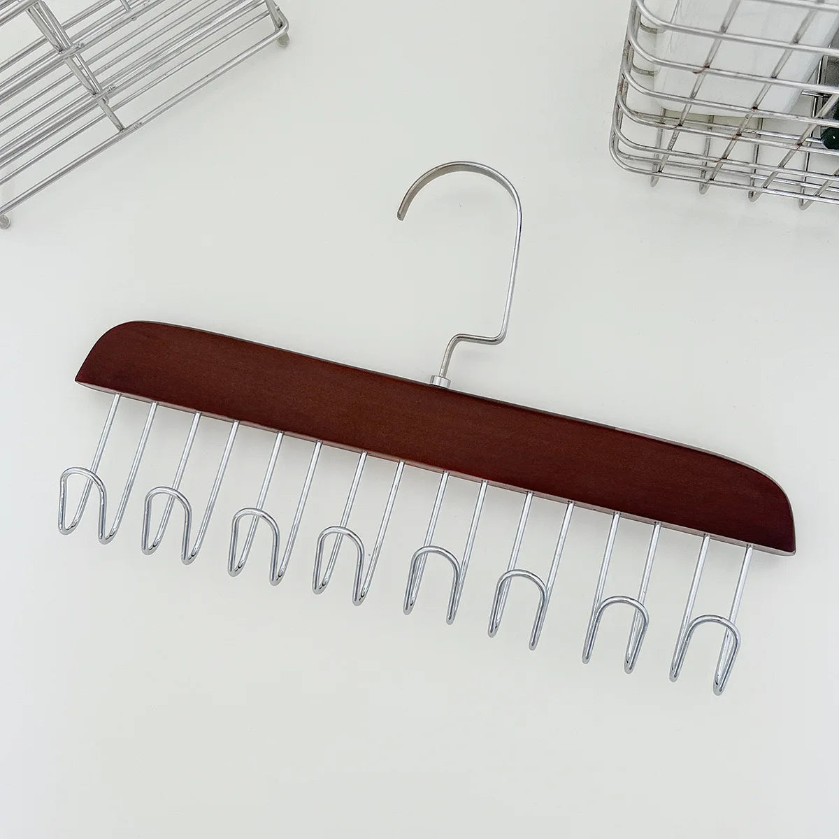 LYR Wooden Hanger with 8 Rotating Hooks