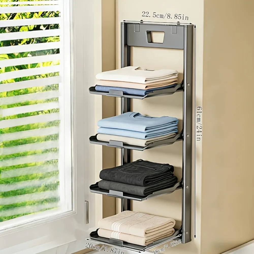 LYR Foldable Wall-Mounted Organizer Shelf – No-Drill, Multi-Tier Storage