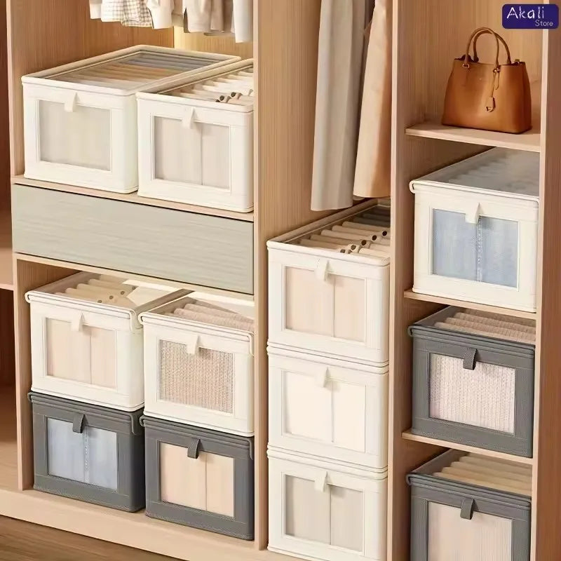 LYR Foldable Clothes Storage Box with Transparent Window