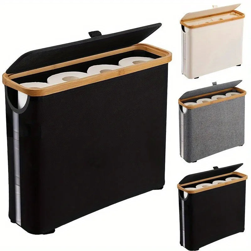 LYR Toilet Paper Storage Basket | Foldable Bathroom Organizer