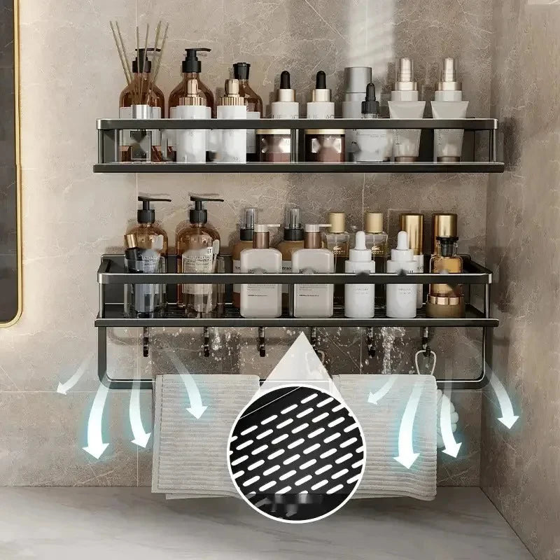 LYR Black Bathroom Shower Shelf