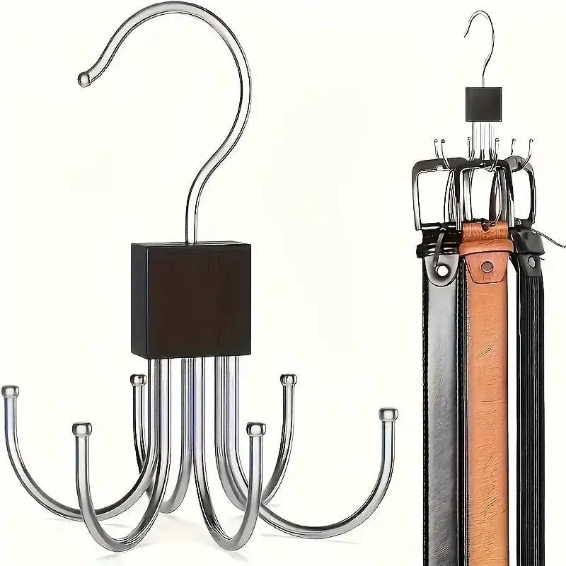 LYR Rotating Wood Multipurpose Hanger with Stainless Steel Hooks