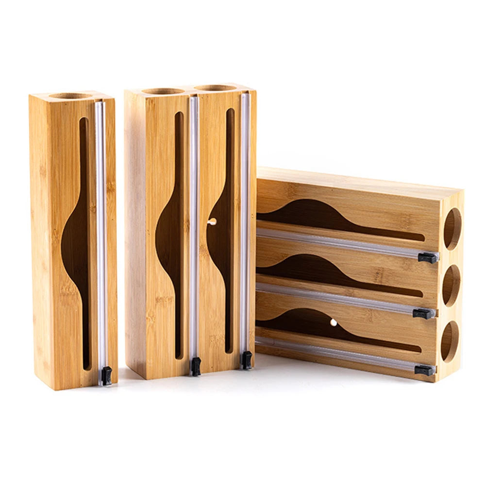 LYR Bamboo Wrap & Foil Dispenser with Slide Cutter