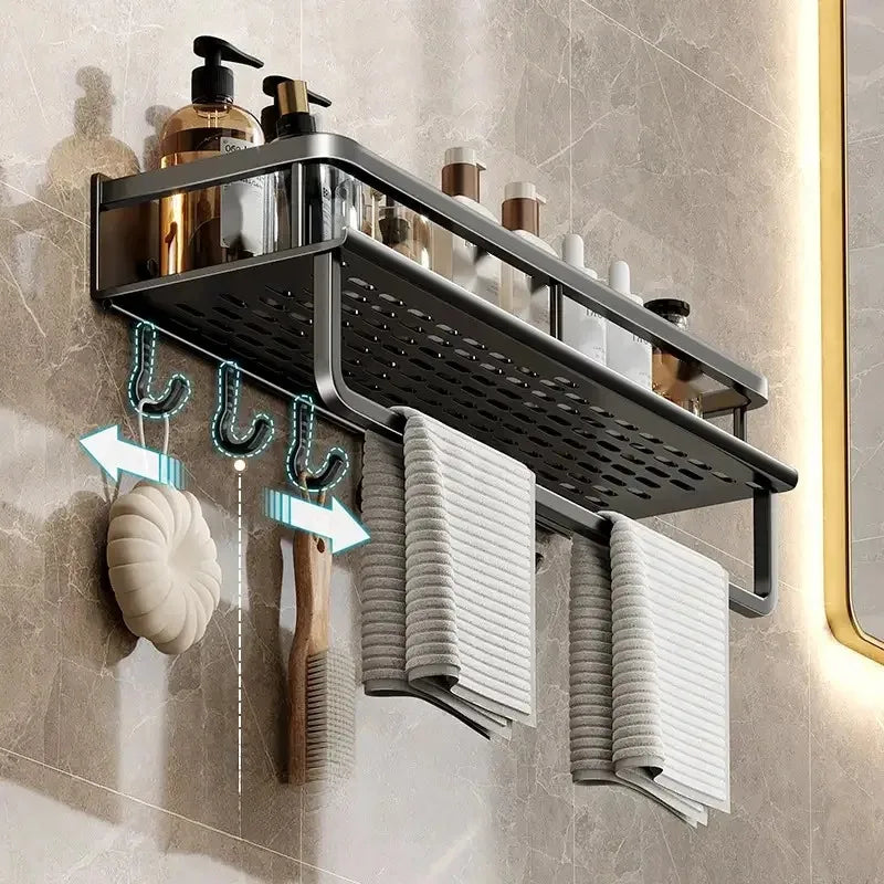 LYR Black Bathroom Shower Shelf