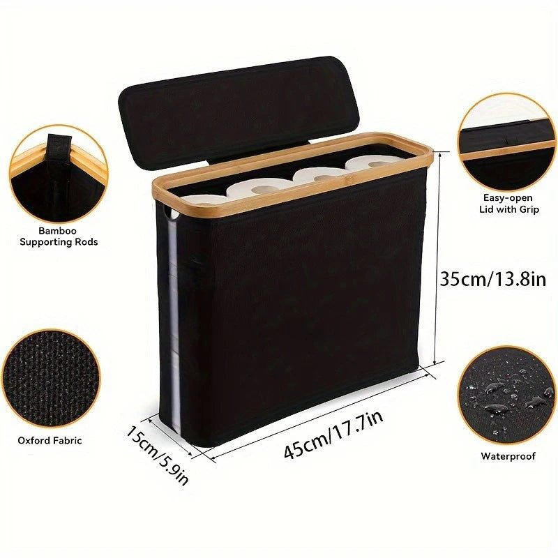 LYR Toilet Paper Storage Basket | Foldable Bathroom Organizer