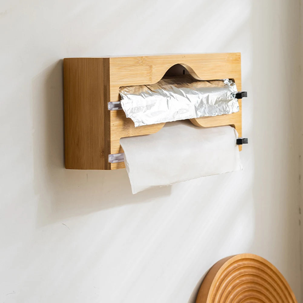 LYR Bamboo Wrap & Foil Dispenser with Slide Cutter