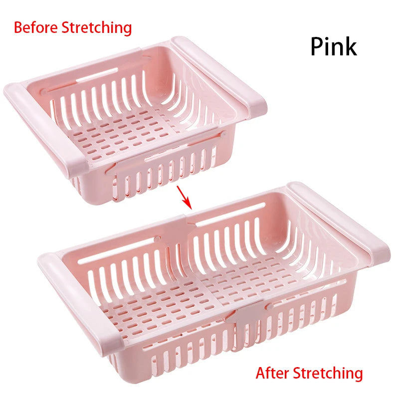 LYR Retractable Fridge Drawer Organizer Basket