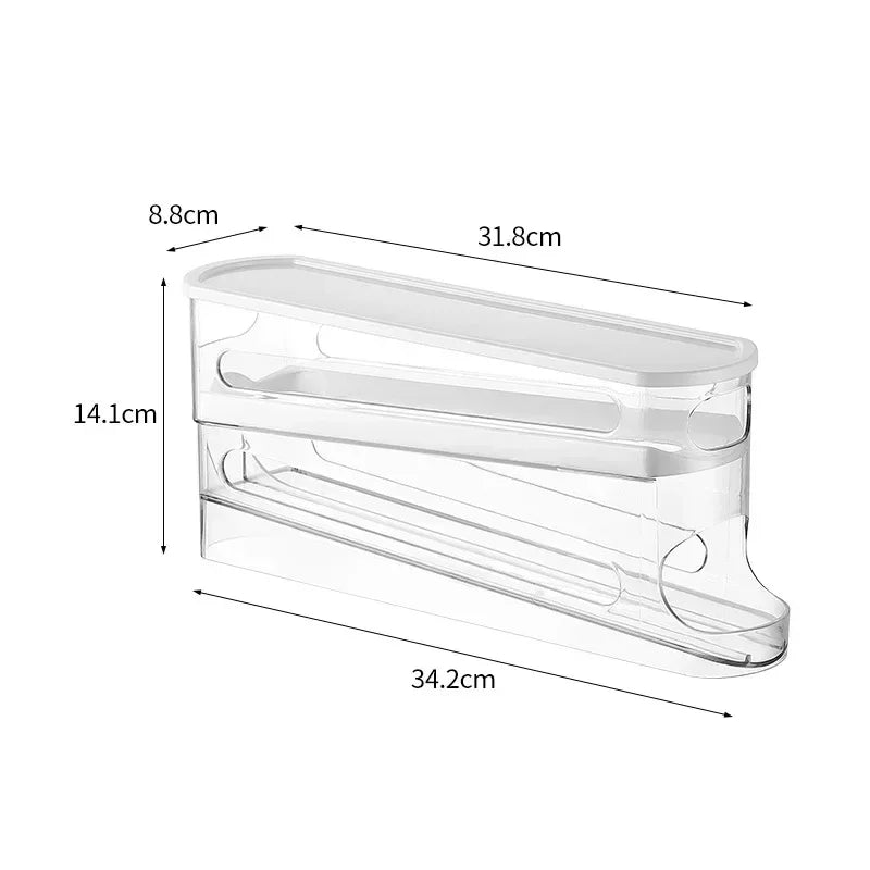 LYR Bilayer Fridge Egg Organizer with Auto-Roll Dispenser