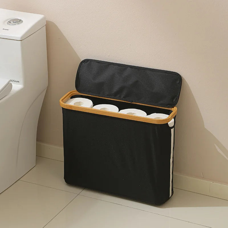 LYR Toilet Paper Storage Basket | Foldable Bathroom Organizer
