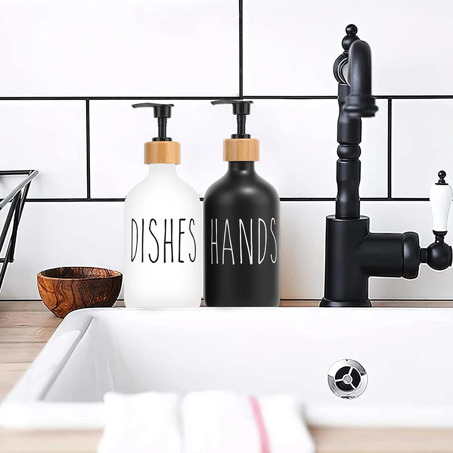 LYR Black Soap Dispenser Set