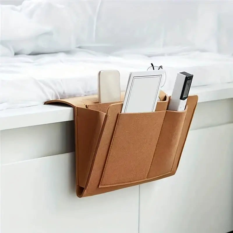 LYR Felt Bedside Caddy — Multi-Pocket Hanging Storage Organizer