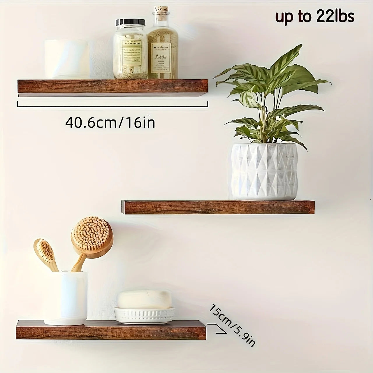 LYR Solid Wood Floating Wall Shelf