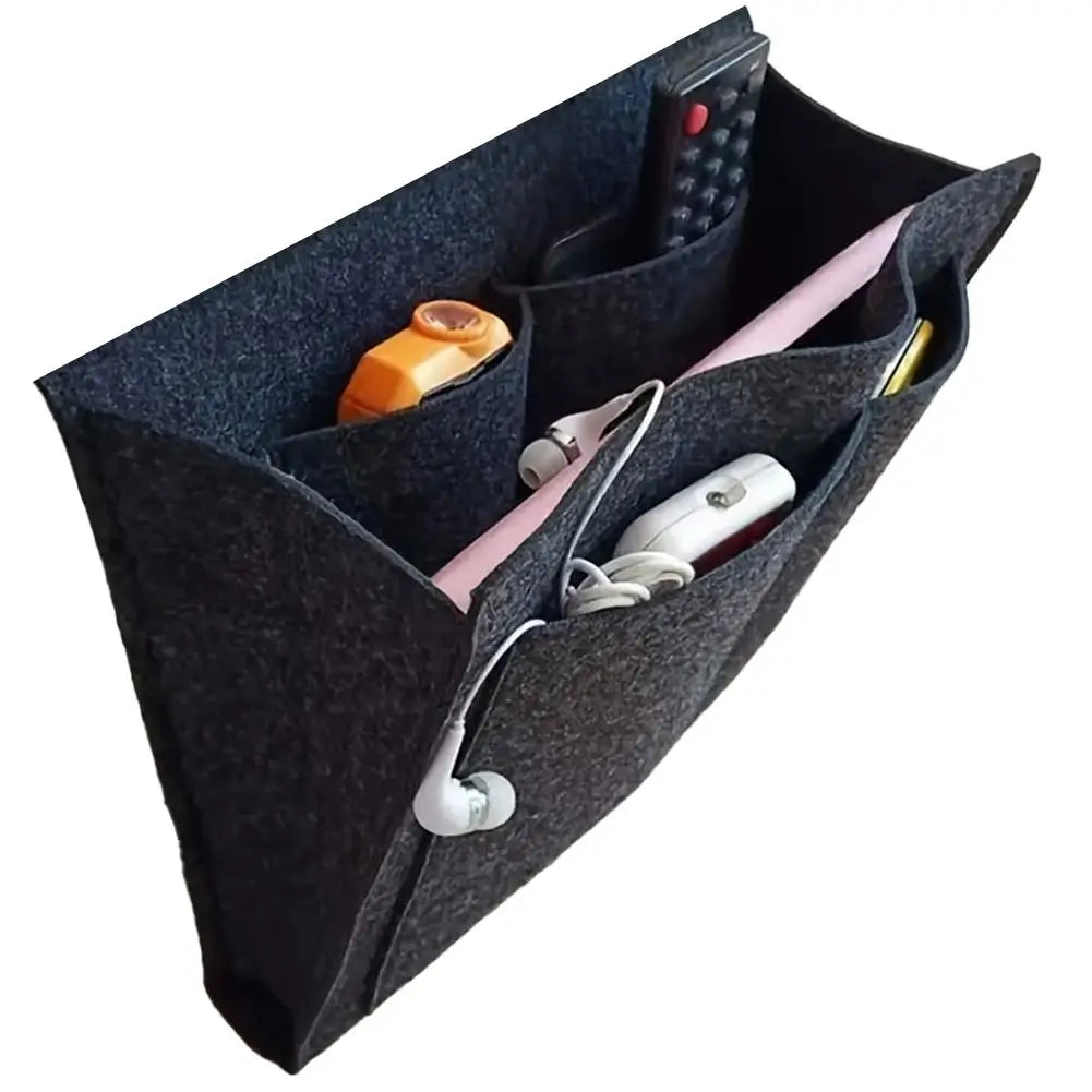 LYR Felt Bedside Caddy — Multi-Pocket Hanging Storage Organizer