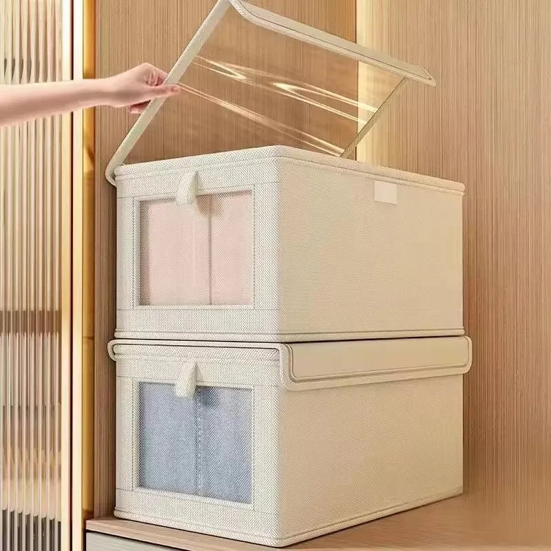 LYR Foldable Clothes Storage Box with Transparent Window