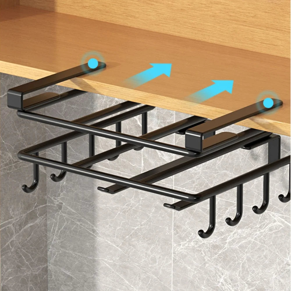 LYR Under-Cabinet Kitchen Organizer Rack with Hooks