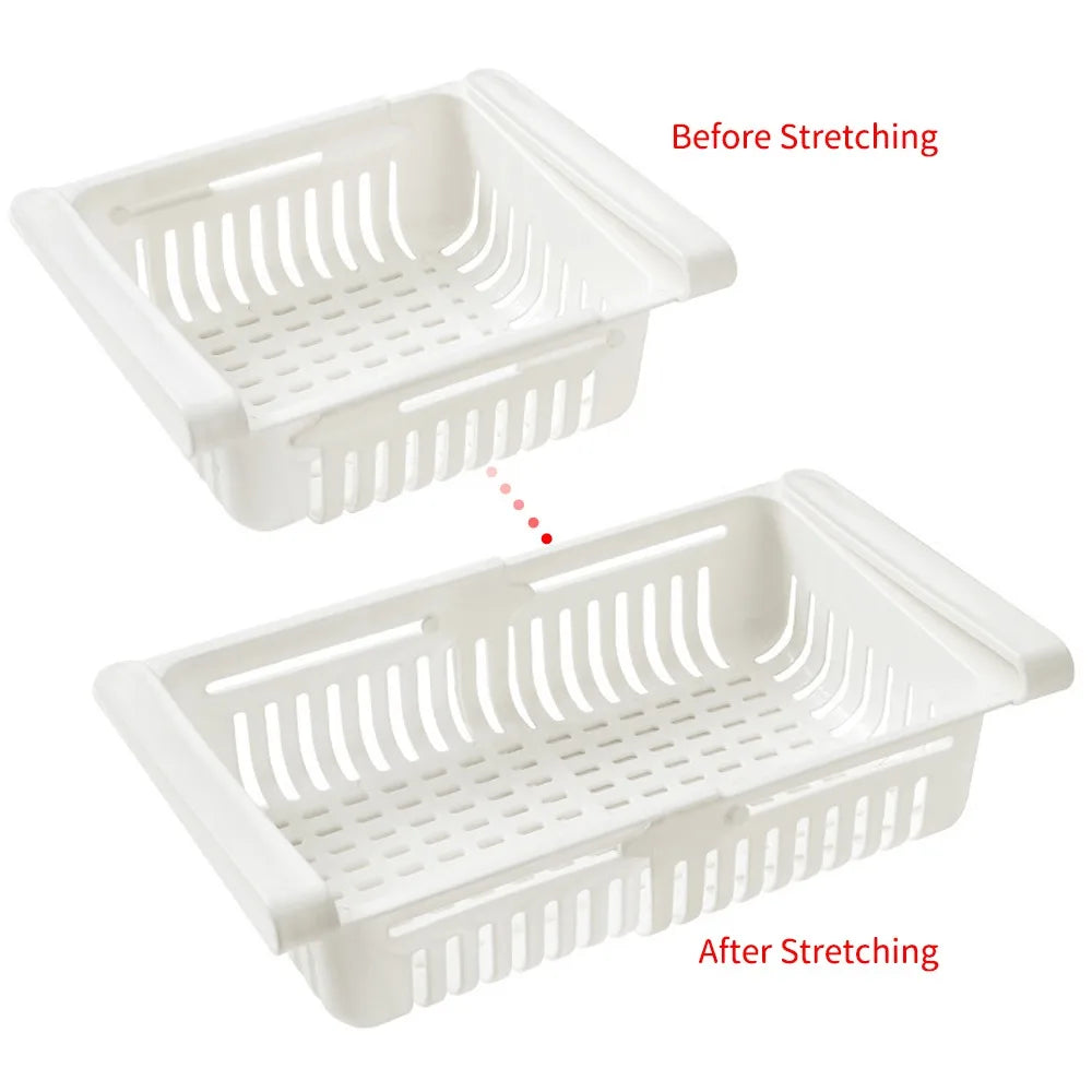 LYR Retractable Fridge Drawer Organizer Basket