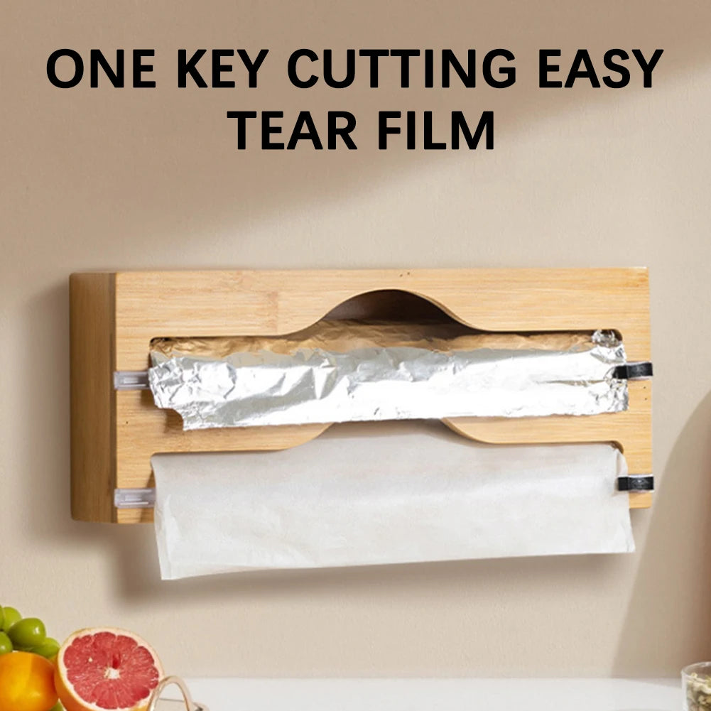 LYR Bamboo Wrap & Foil Dispenser with Slide Cutter