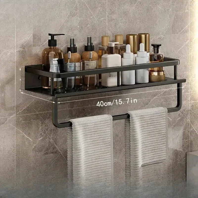 LYR Black Bathroom Shower Shelf