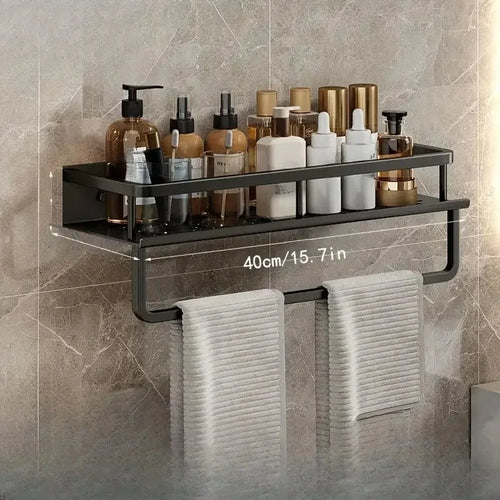 LYR Black Bathroom Shower Shelf