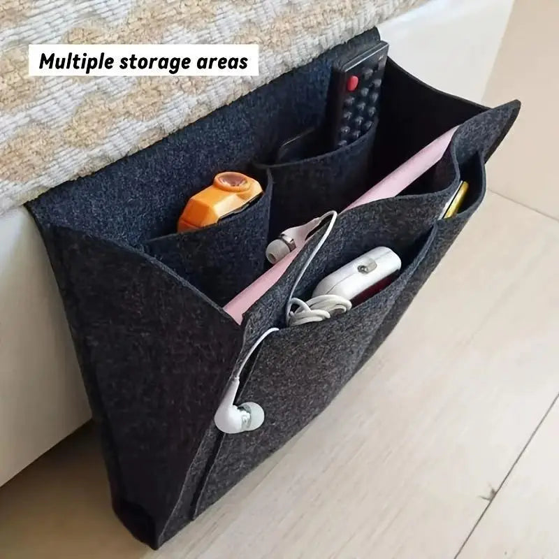 LYR Felt Bedside Caddy — Multi-Pocket Hanging Storage Organizer