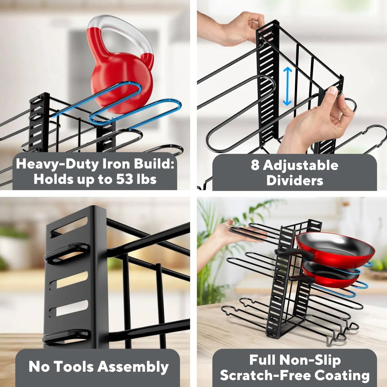 LYR 8-Tier Pot & Pan Rack Organizer