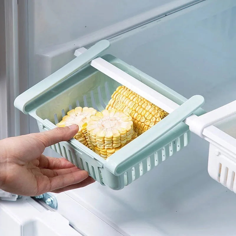 LYR Retractable Fridge Drawer Organizer Basket