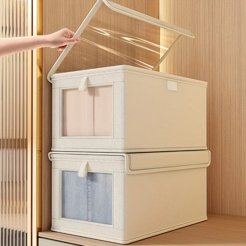 LYR Foldable Clothes Storage Box with Transparent Window