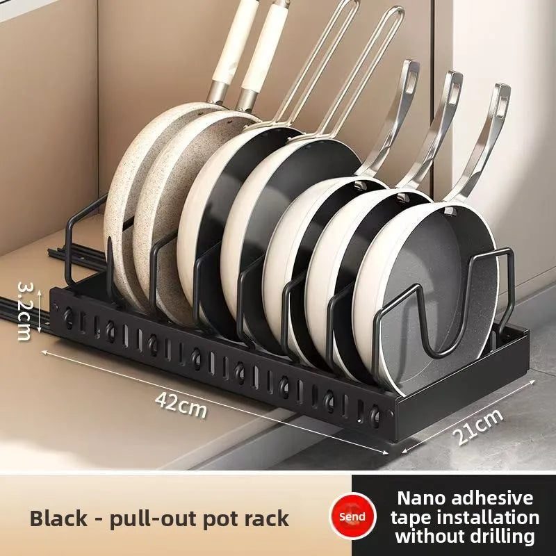 LYR Pull-Out Kitchen Cabinet Organizer | Sliding Pot, Pan & Lid Rack