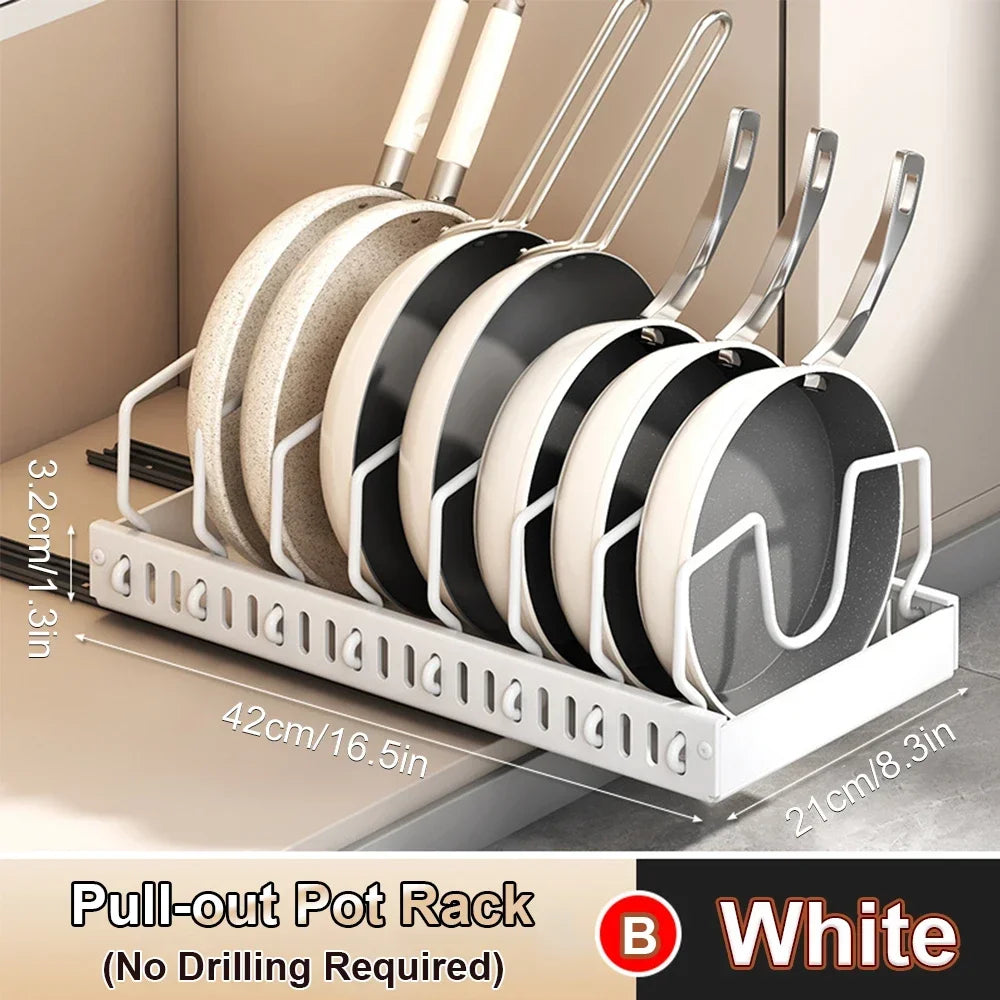 LYR Pull-Out Kitchen Cabinet Organizer | Sliding Pot, Pan & Lid Rack