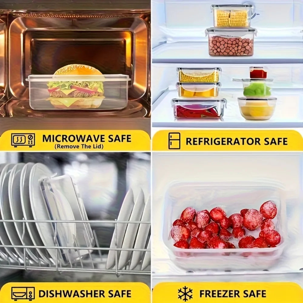 LYR 8-Piece Airtight Food Storage Container Set — BPA-Free, Microwave & Freezer Safe
