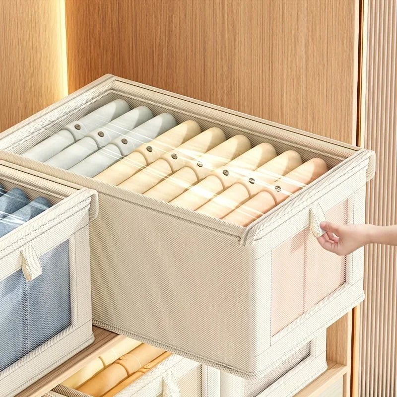 LYR Foldable Clothes Storage Box with Transparent Window