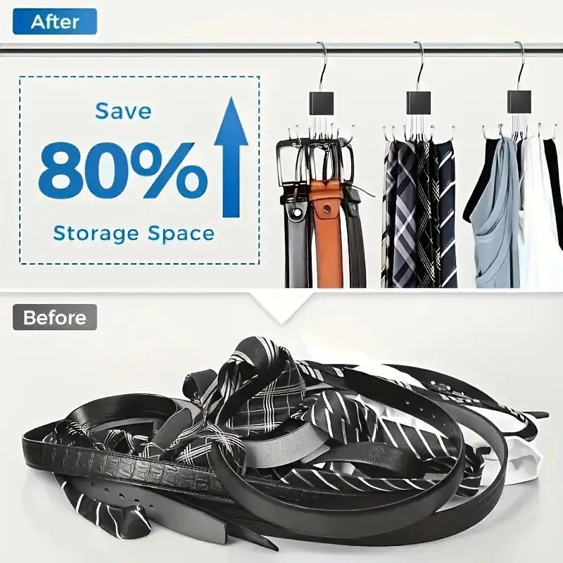 LYR Rotating Wood Multipurpose Hanger with Stainless Steel Hooks