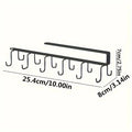 LYR Double-Row Under-Shelf Hook Rack — No-Drill Cup & Utensil Hanger