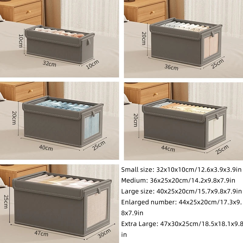 LYR Foldable Clothes Storage Box with Transparent Window