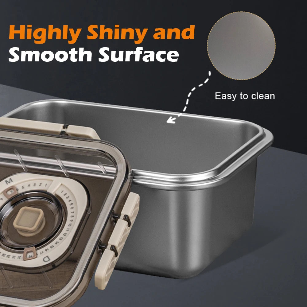 LYR Airtight Stainless Steel Food Storage Container — 2200ml Leak-Proof Bento Box