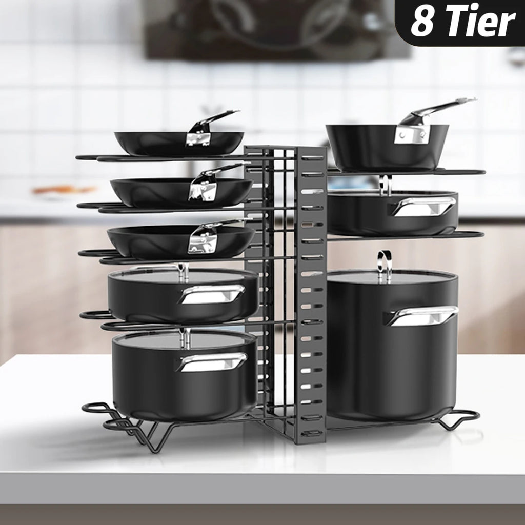 LYR 8-Tier Pot & Pan Rack Organizer