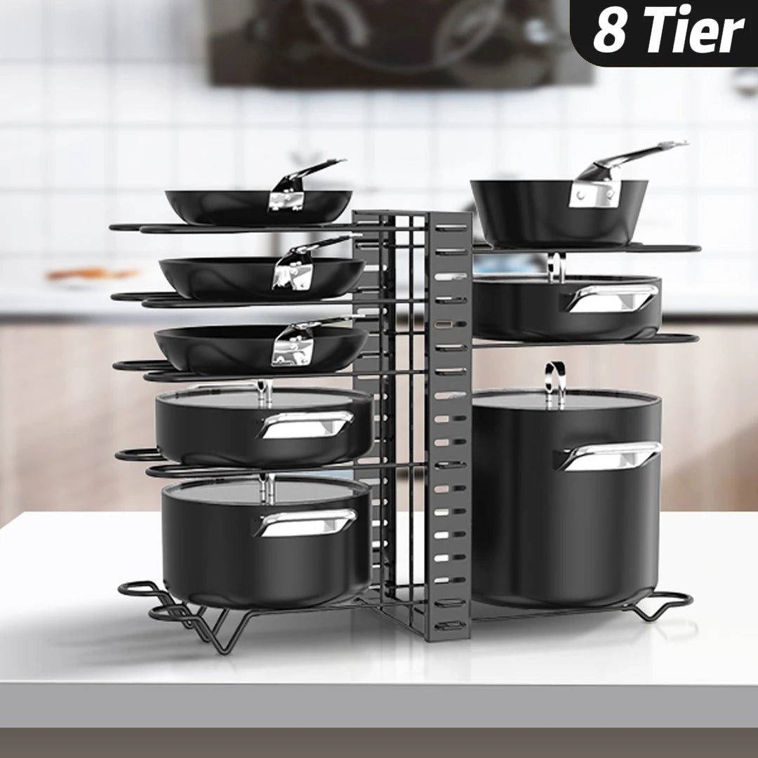 LYR 8-Tier Pot & Pan Rack Organizer