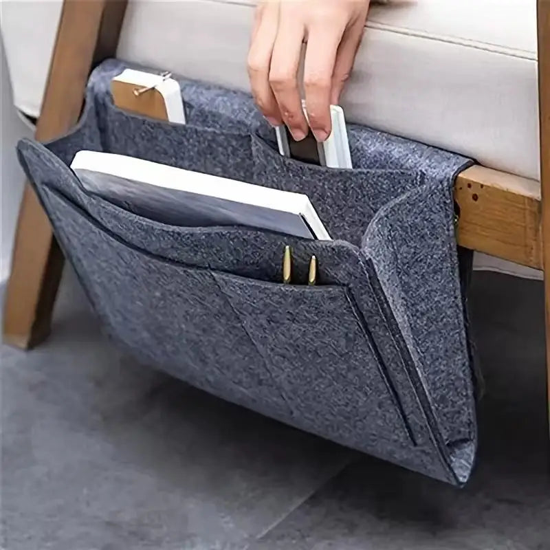 LYR Felt Bedside Caddy — Multi-Pocket Hanging Storage Organizer