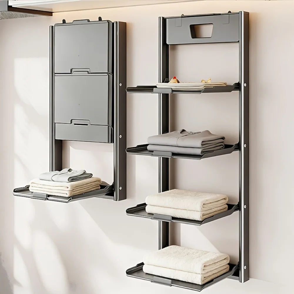 LYR Foldable Wall-Mounted Organizer Shelf – No-Drill, Multi-Tier Storage