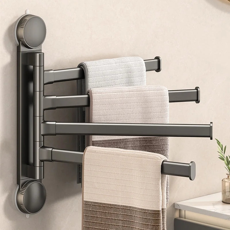 LYR Suction Cup Rotating Towel Rack – Punch-Free, Multi-Bar Folding