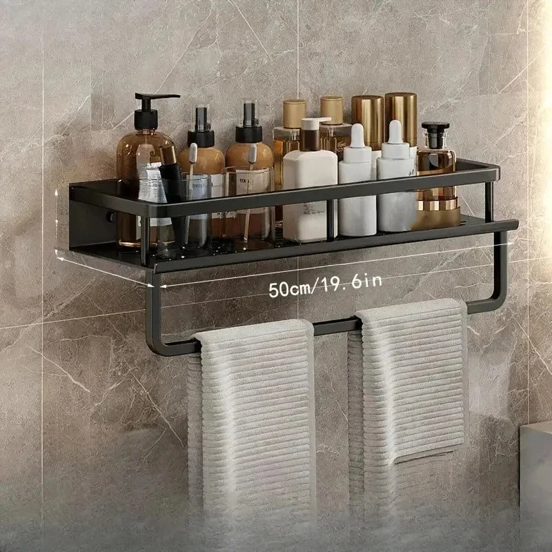 LYR Black Bathroom Shower Shelf